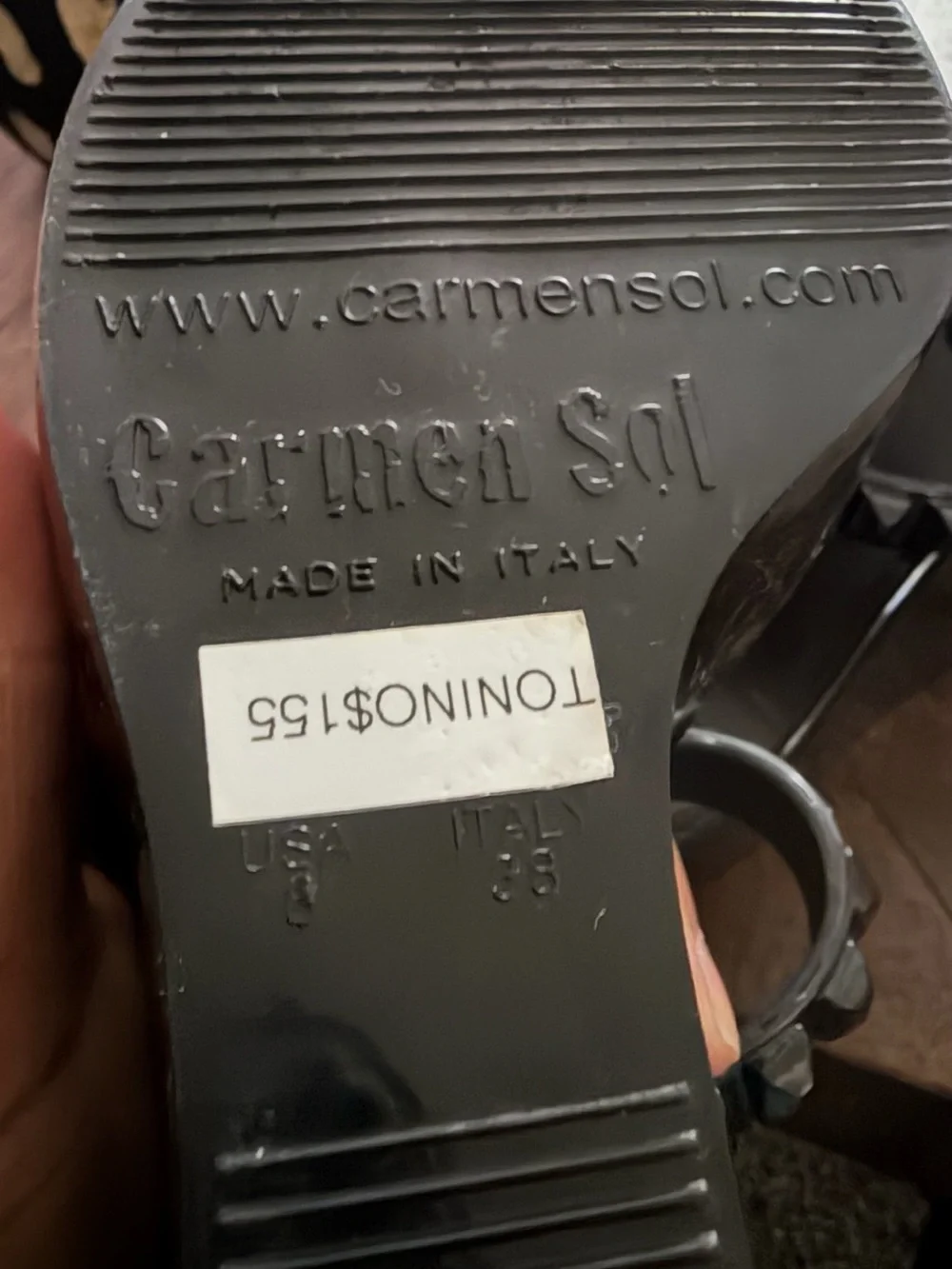 NWT Carmen Sol Tonino Black Studded Jelly Platform Wedge Sandals